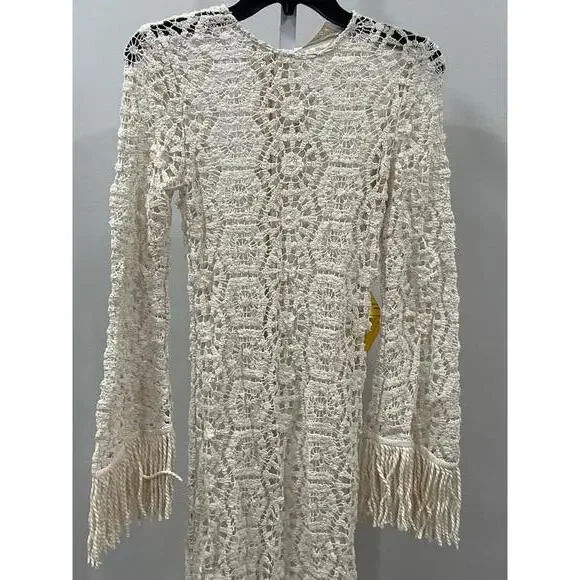 Bronx and Banco Maia Fringe Gown in Cream - Picture 5 of 9
